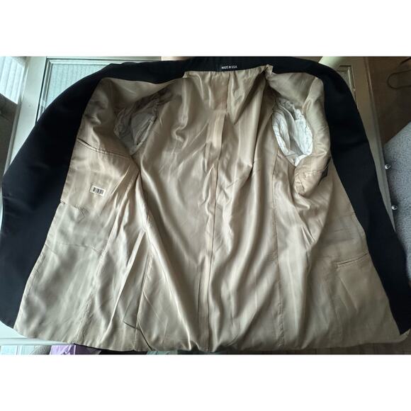 Vintage Chaps Ralph Lauren Tuxedo Jacket Mens 42L 36x32 Black Wool USA Made - Picture 10 of 16